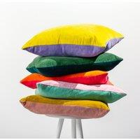 furn. Tanda Velvet 50cm x 50cm Filled Cushion Lemon Lilac