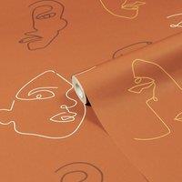 furn. Kindred Easy to apply Wallpaper Terracotta Coral