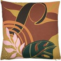 furn. Vida Botanical Printed 50cm x 50cm Filled Cushion Brown