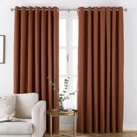 furn. Moon Premium Thermal Ready Made Pencil Pleat Blackout Curtains 66 x 54 Orange