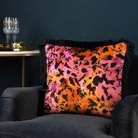 Paoletti Colette Satin Fringed 45cm x 45cm Filled Cushion Rouge