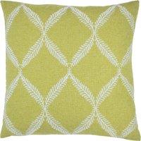 Paoletti Olivia Embroidered 45cm x 45cm Filled Cushion Citron