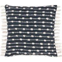 furn. Dhadit Stripe Tasselled 45cm x 45cm Filled Cushion Grey Natural