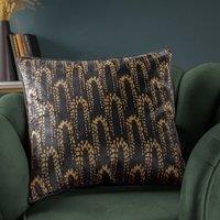 furn. Wisteria Velvet 50cm x 50cm Filled Cushion Charcoal
