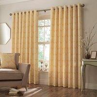 Paoletti Horto Botanical Ready Made Eyelet Curtains Ochre