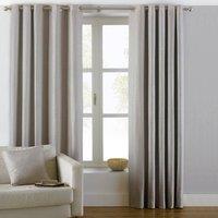 Paoletti Atlantic Twill Woven Ready Made Eyelet Curtains Natural