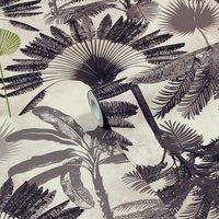 furn. Malaysian Palm Easy to apply Wallpaper Blush Charcoal