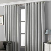 Paoletti Pendleton Jacquard Ready Made Eyelet Curtains Silver