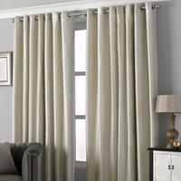 Paoletti Hurlingham Shimmer Ready Made Eyelet Curtains Champagne