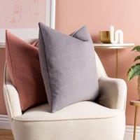 furn. Kobe Velvet 50cm x 50cm Filled Cushion Grey