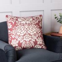 Paoletti Melrose Floral Piped 50cm x 50cm Filled Cushion Mulberry