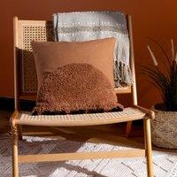 furn. Radian Semi Circle Tufted Cotton Tasselled 45cm x 45cm Filled Cushion Cinnamon
