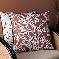 furn. Annika Floral 50cm x 50cm Filled Cushion Brick