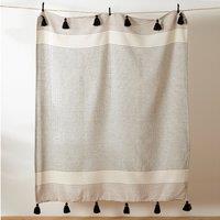 furn. Banda Tasselled 125cm x 150cm Throw Pecan Black