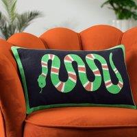 furn. Coral Snake Embroidered 30cm x 50cm Filled Boudoir Lime