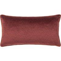 Paoletti Torto Velvet Piped Velvet 30cm x 60cm Filled Cushion Marsala Red Russet