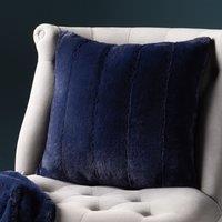 Paoletti Empress Faux Fur 45cm x 45cm Filled Cushion Navy