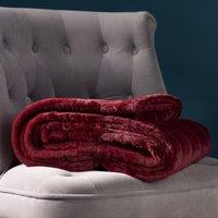 Paoletti Empress Faux Fur 130cm x 180cm Throw Ruby