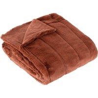 Paoletti Empress Faux Fur 130cm x 180cm Throw Rust