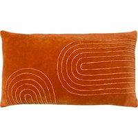 Furn. Mangata Textured Velvet 30cm x 60cm Filled Boudoir Orange
