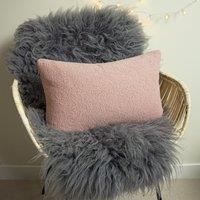Furn. Malham Fleece 30cm x 50cm Filled Cushion Powder
