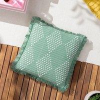 Furn. Kadie Outdoor and Indoor Woven 45cm x 45cm Filled Cushion Green