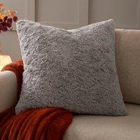 Furn. Megeve Faux Fur 55cm x 55cm Filled Cushion Arctic Grey