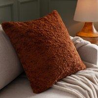 Furn. Megeve Faux Fur 55cm x 55cm Filled Cushion Rust