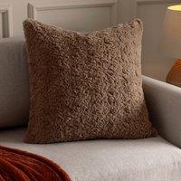 Furn. Megeve Faux Fur 55cm x 55cm Filled Cushion Natural