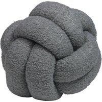 Furn. Boucle Knot Fleece 30cm x 30cm Filled Cushion Charcoal