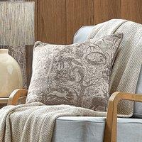 Furn. Winter Woods Animal Chenille 50cm x 50cm Filled Cushion Taupe