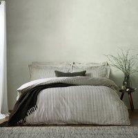 Yard Hebden Melange Stripe Cotton Duvet Cover Bedding Set Black