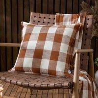Yard Chesil Check Cotton Outdoor 50cm x 50cm Filled Cushion Pecan