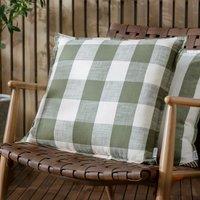 Yard Chesil Check Cotton Outdoor 50cm x 50cm Filled Cushion Moss