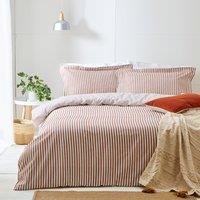 Yard Hebden Melange Stripe Cotton Duvet Cover Bedding Set Pecan
