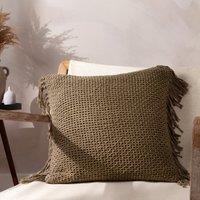 Yard Nimble Knitted Cotton 45cm x 45cm Filled Cushion Mushroom