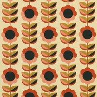 ANTE DECOR Palma Printed Cotton Fabric Burnt Umber