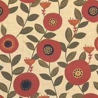 ANTE DECOR Seville Printed Cotton Fabric Burnt Umber