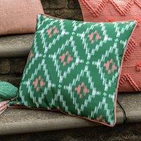 Aroha Geo Printed 45cm x 45cm Outdoor Filled Cushion Green