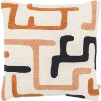 Arul Embroidered 45cm x 45cm Filled Cushion Nutmeg