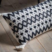 Tufted 35cm x 90cm Filled Boudoir Black Cream