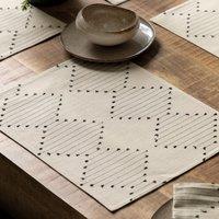 Diamond Weave 4 Pack of Placemat Off-White
