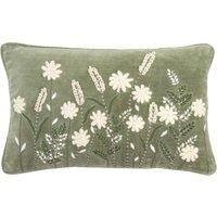 Ennerdale Velvet Floral 40cm x 60cm Filled Boudoir Natural