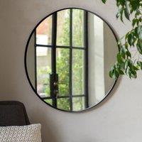 Holworth 80cm x 80cm Large Round Mirror Black