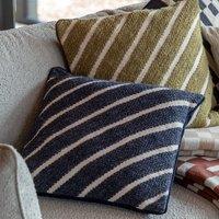 Hemsby Stripe Woven 45cm x 45cm Feather Filled Cushion Ink