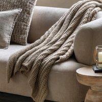 Luxury Melange 130cm x 170cm Knit Throw Oatmeal