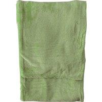 Rolled 140cm x 180cm Flannel Fleece Throw Green