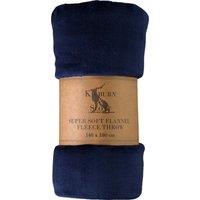 Rolled 140cm x 180cm Flannel Fleece Throw Ink