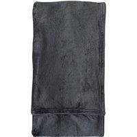 Rolled 140cm x 180cm Flannel Fleece Throw Charcoal