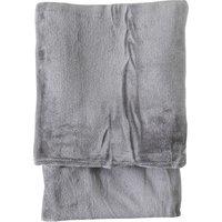 Rolled 140cm x 180cm Flannel Fleece Throw Silver